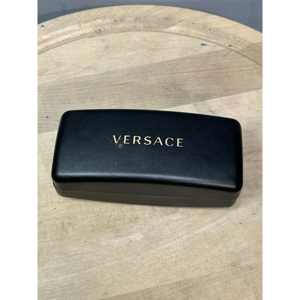 Versace Black Hard Eyeglasses Sunglasses Case Logo Clamshell Holder Box